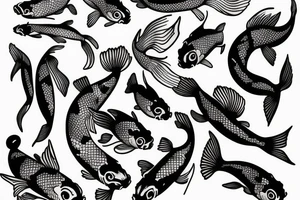Koi fish swimming tattoo idea