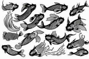 Koi fish swimming tattoo idea