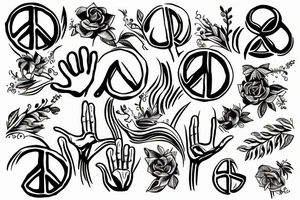 hand giving a peace sign tattoo idea