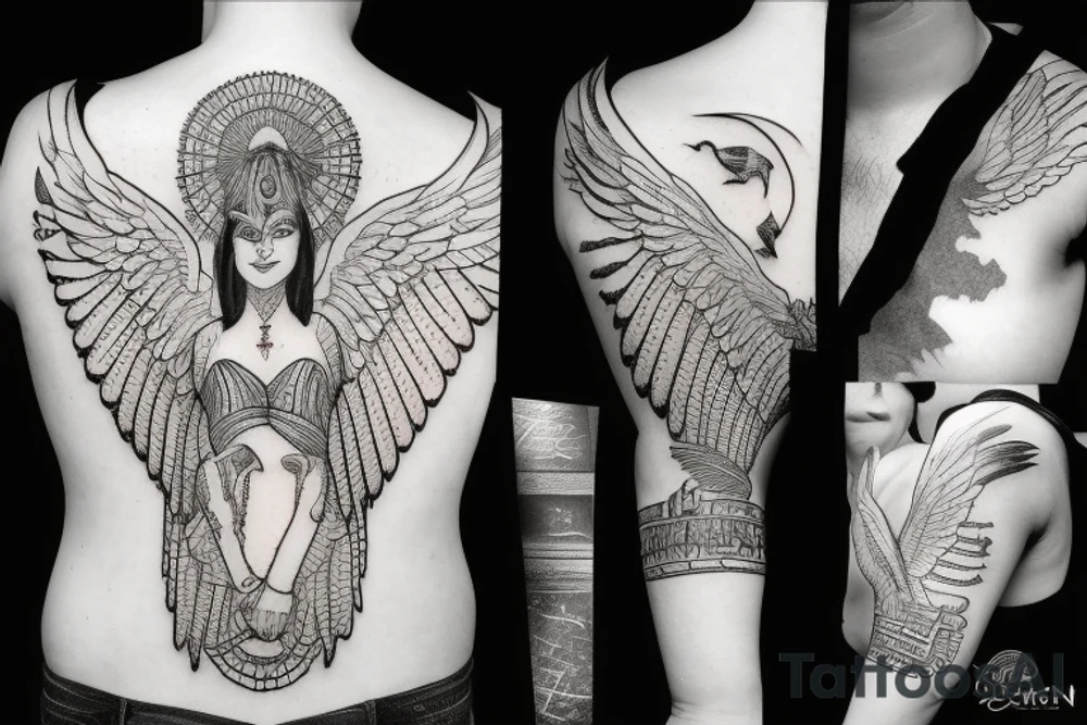 Sumerian winged genie tattoo idea