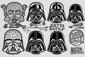 Darth Vader grilling a burger tattoo idea