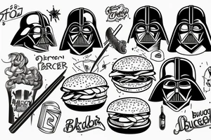 Vader grilling a burger tattoo idea