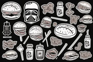 Vader grilling a burger tattoo idea