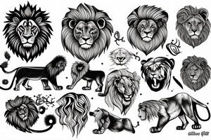 Lion by thorn tree tattoo idea