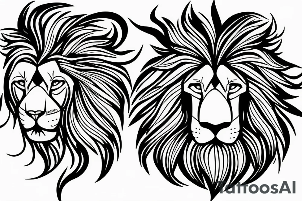 Lion by thorn tree tattoo idea