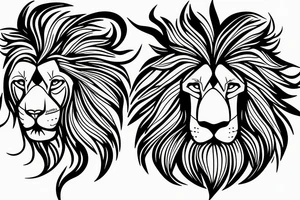 Lion by thorn tree tattoo idea