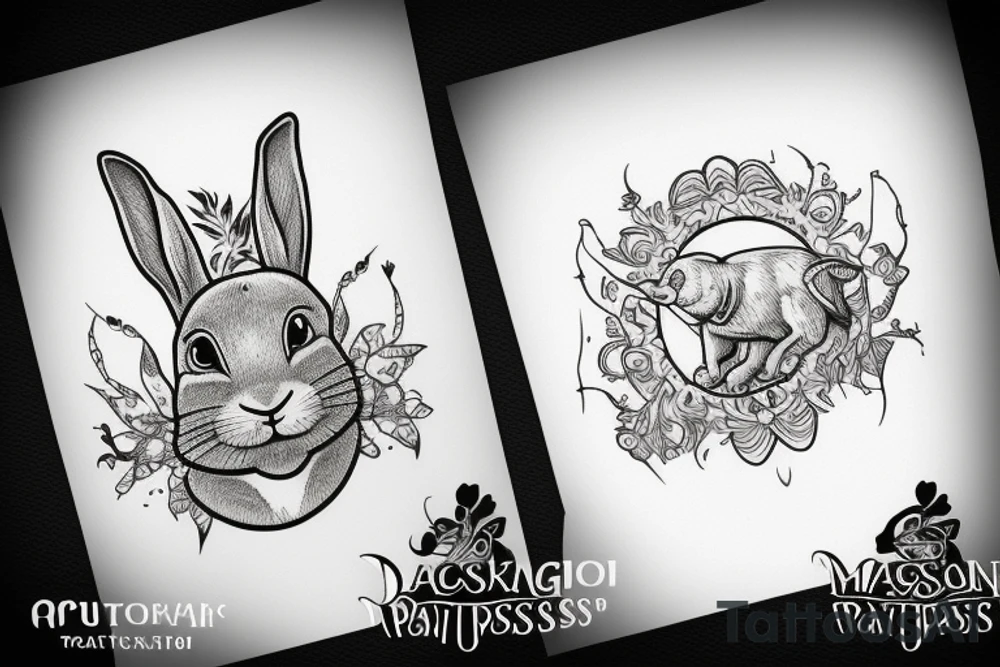A rabbit pass to the magic portal tattoo idea