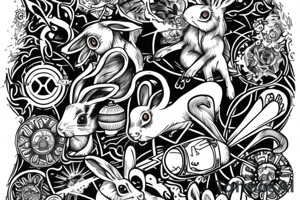 A rabbit pass to the magic portal tattoo idea