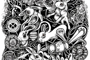 A rabbit pass to the magic portal tattoo idea