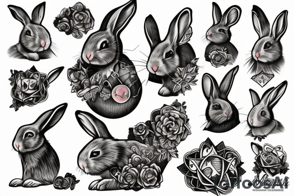 A rabbit pass to the magic portal tattoo idea