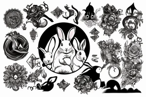 A rabbit into the magic portal tattoo idea