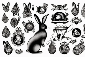 A rabbit into the magic portal tattoo idea
