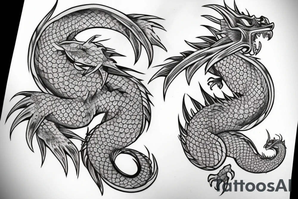 Dragon in Japanese stiel tattoo idea