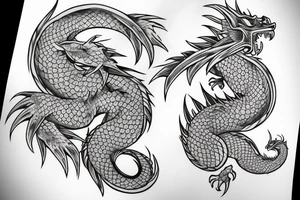 Dragon in Japanese stiel tattoo idea