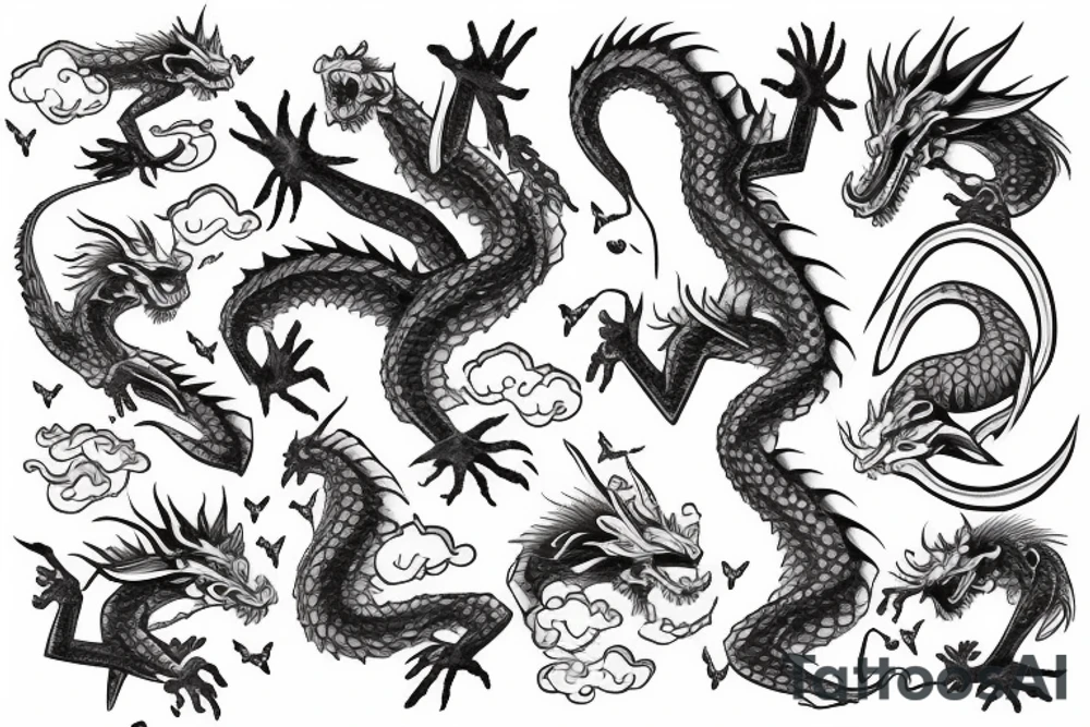 Dragon in Japanese stiel tattoo idea