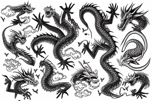 Dragon in Japanese stiel tattoo idea