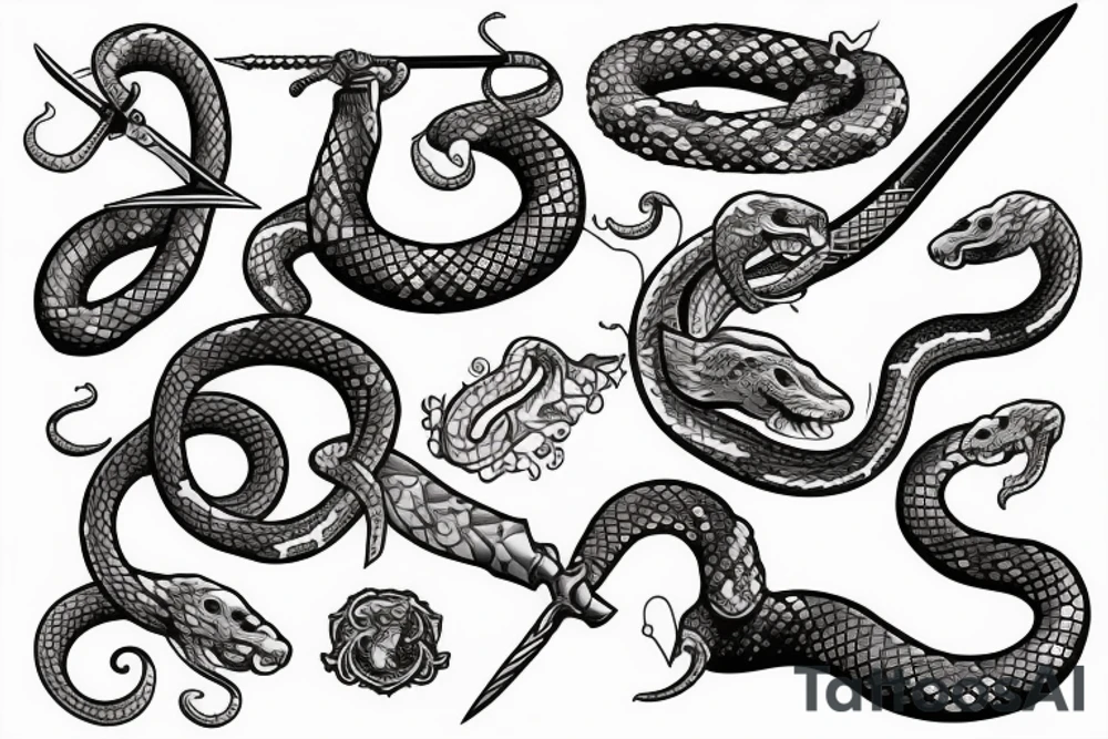 a sword with a snake tattoo idea