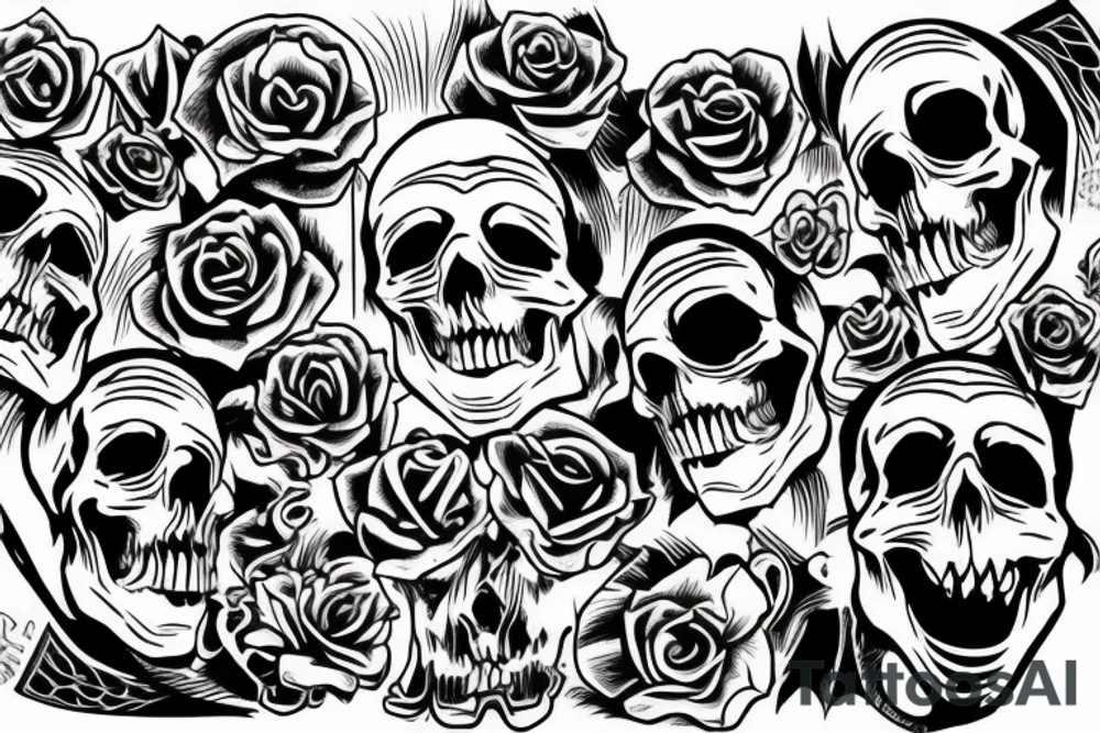 cursed skull tattoo idea