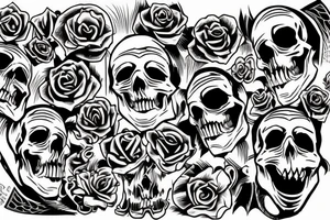 cursed skull tattoo idea