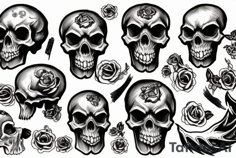cursed skull tattoo idea