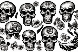 cursed skull tattoo idea