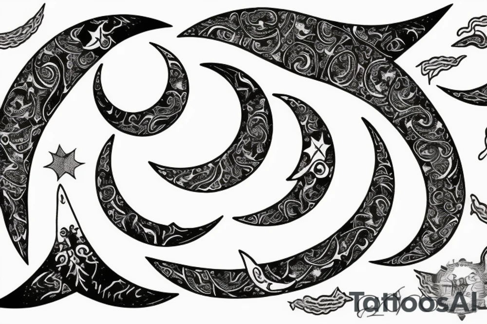 A crescent moon that represents death tattoo idea