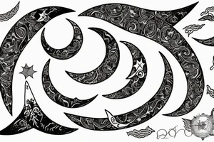 A crescent moon that represents death tattoo idea