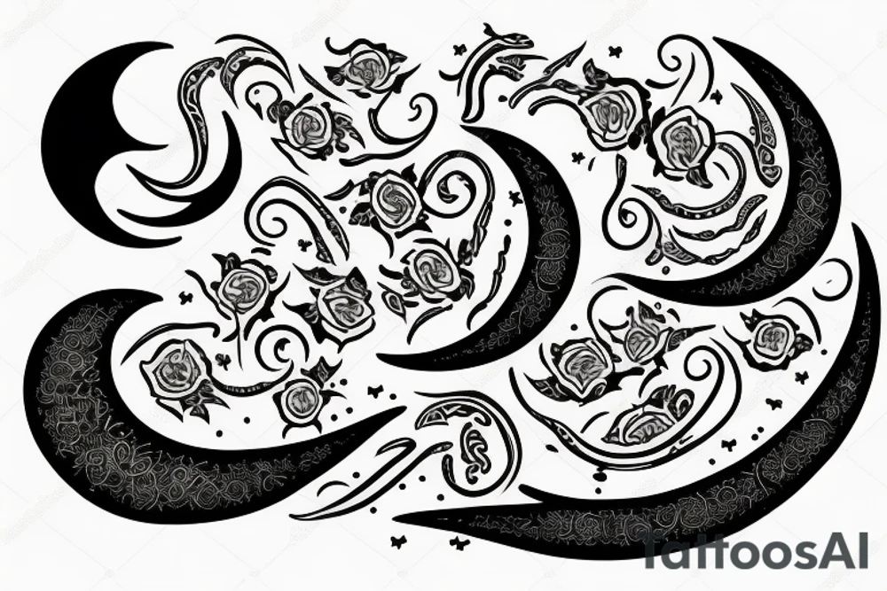 A crescent moon that represents death tattoo idea