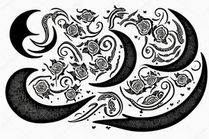 A crescent moon that represents death tattoo idea
