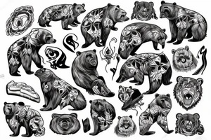 Bear wrapping around fore arm tattoo idea