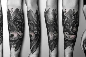 Bear wrapping around fore arm tattoo idea
