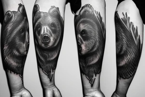 Bear wrapping around fore arm tattoo idea