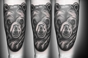 Bear wrapping around fore arm tattoo idea