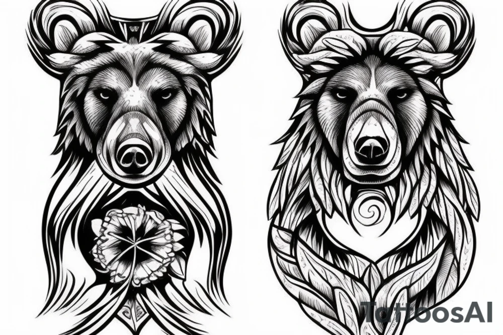 Bear wrapping around fore arm tattoo idea
