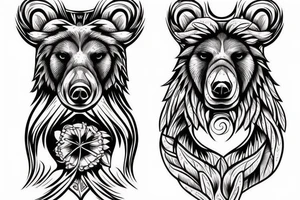 Bear wrapping around fore arm tattoo idea