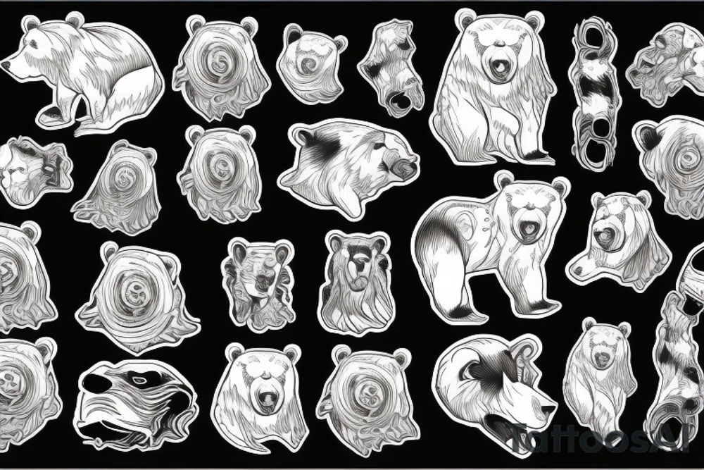 Bear wrapping around fore arm tattoo idea