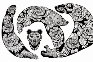 Bear wrapping around fore arm tattoo idea