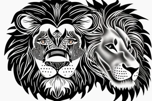 Lion and Cub Reflection tattoo idea