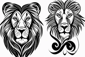 Lion and Cub Reflection tattoo idea