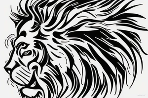 Growling Lion profile tattoo idea