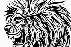 Growling Lion profile tattoo idea