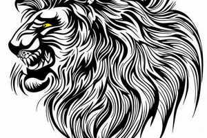 Growling Lion profile tattoo idea