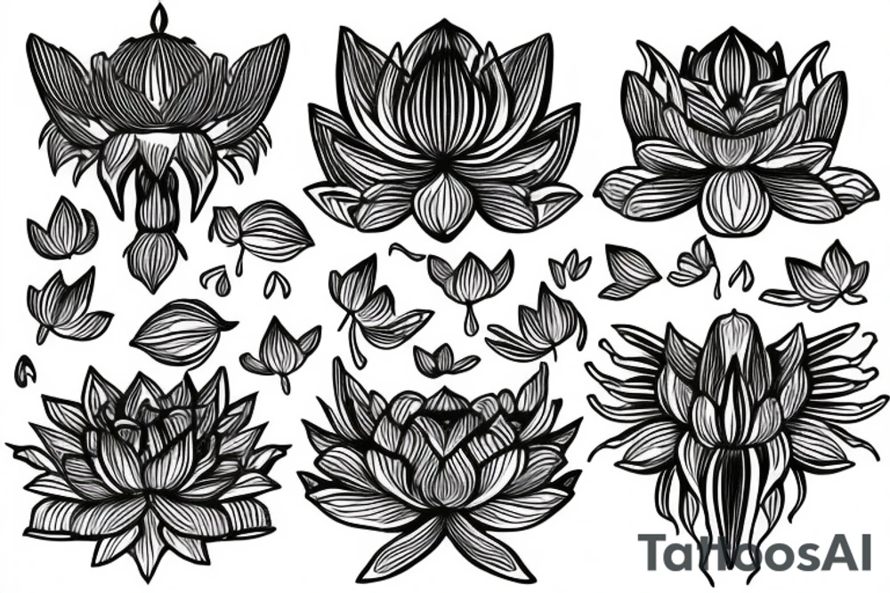 Lotus flower that goes into wings, fades at the end tattoo idea