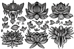 Lotus flower that goes into wings, fades at the end tattoo idea