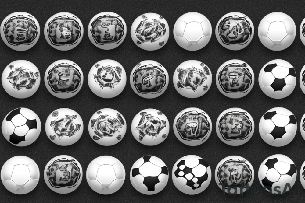 A set of footballs representing family members tattoo idea