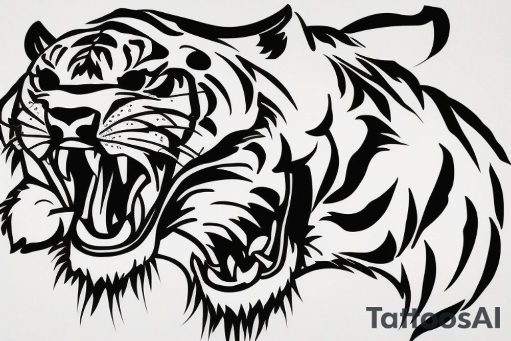 A tiger playing American football tattoo idea