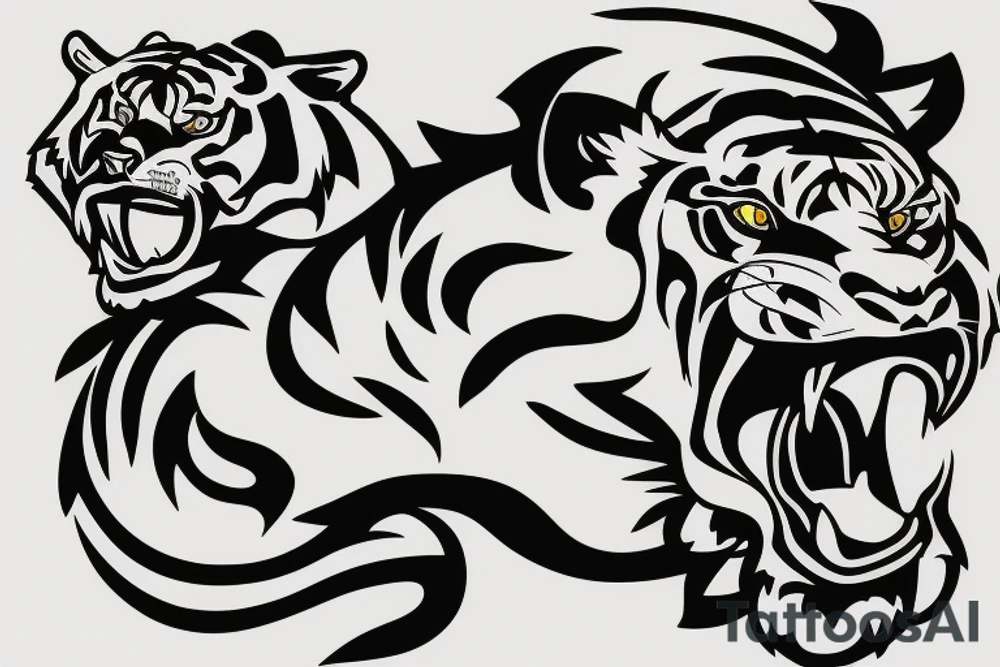 A tiger playing American football tattoo idea