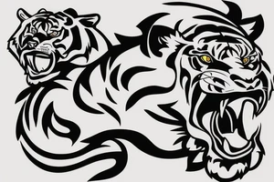 A tiger playing American football tattoo idea