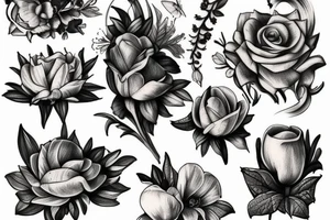 renaissance flower nature tattoo idea