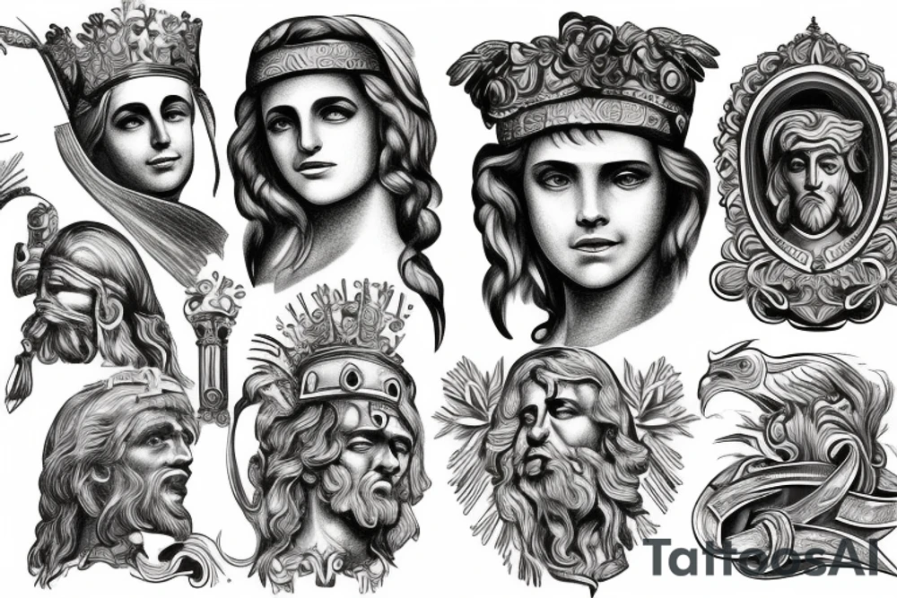 renaissance alexander the great tattoo idea